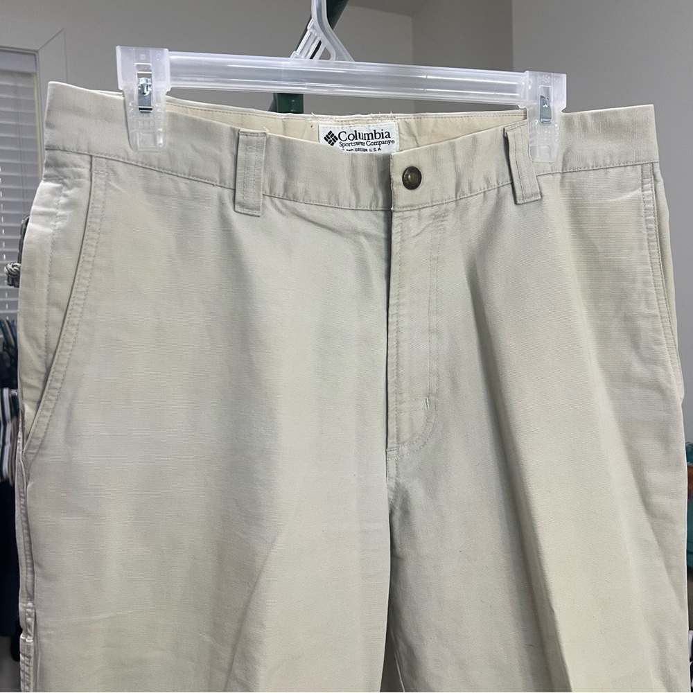 COLUMBIA Men's Classic Tan Pants Cargo Pants Cotton size 32 x 32 - Picture 3 of 9